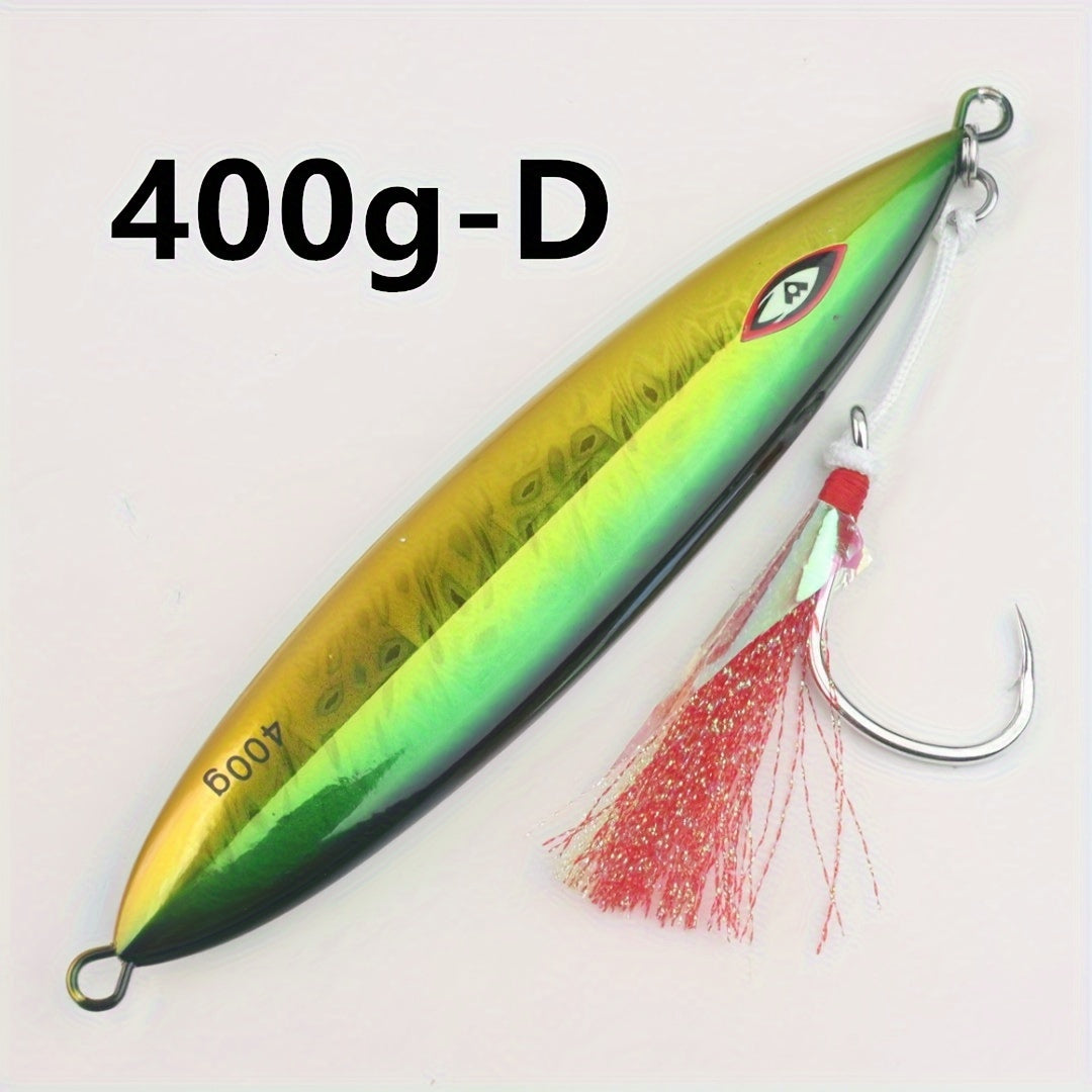 400G Slow Pitch Saltwater Casting Glow Metal Jigging Fishing Lure