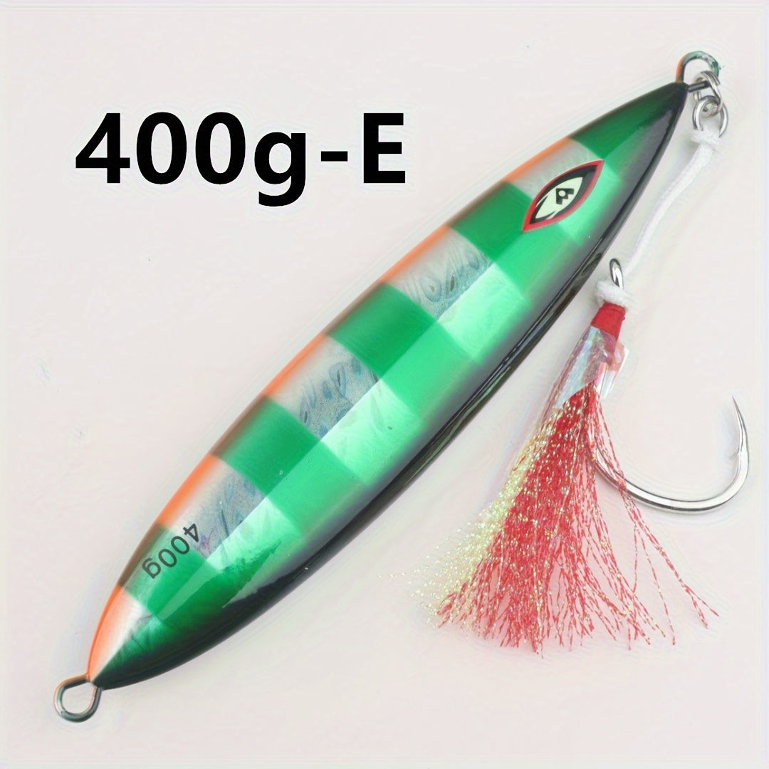 400G Slow Pitch Saltwater Casting Glow Metal Jigging Fishing Lure