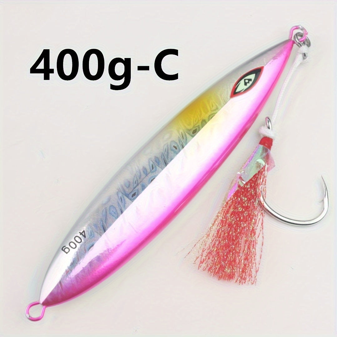 400G Slow Pitch Saltwater Casting Glow Metal Jigging Fishing Lure