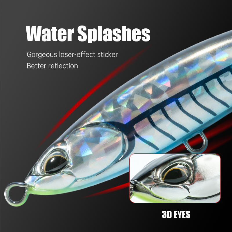 Floating Jerkbait Pencil Sea Saltwater Strong Steel Hook Fishing Lure