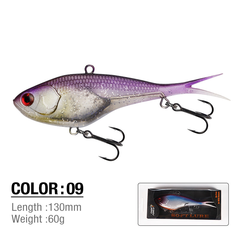 Tremor 3D fish eyes Soft TPE Vibration Trolling fishing lure