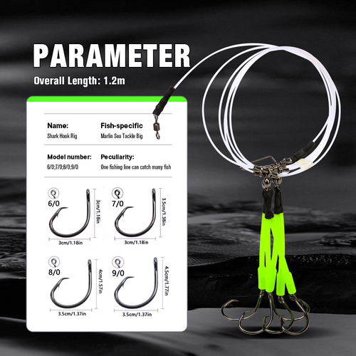 Deep Casting Fish Rig with 5 Hooks Line Group Marlin Sea Tackle Big Game Fishing Trolling Jig